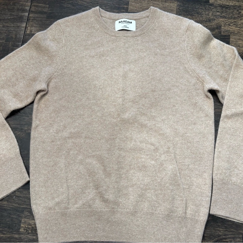NAADAM 100% Cashmere Women’s Beige Crewneck Sweater